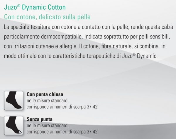 Monocollant cintura sinistro JUZO Dynamic Cotton 3512 punta aperta - calze elastiche classe 2
